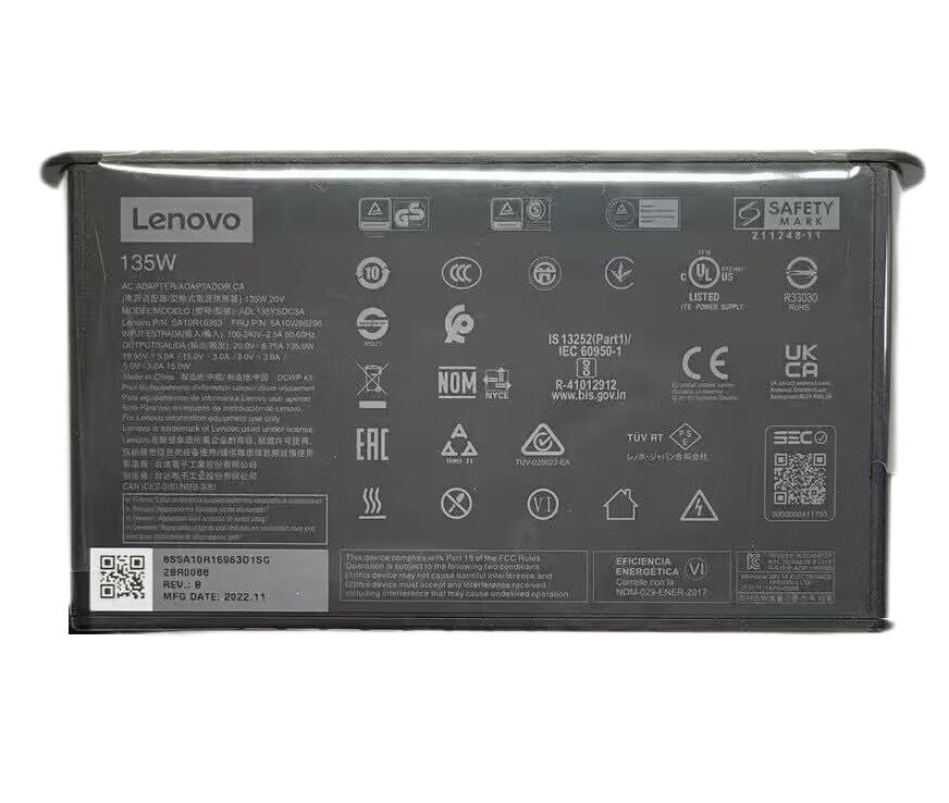Originale 135W Lenovo 36200314 36200318 36200319 Adattatore + Cavo Originale 135W Lenovo 36200314 36200318 36200319 Adattatore + Cavo