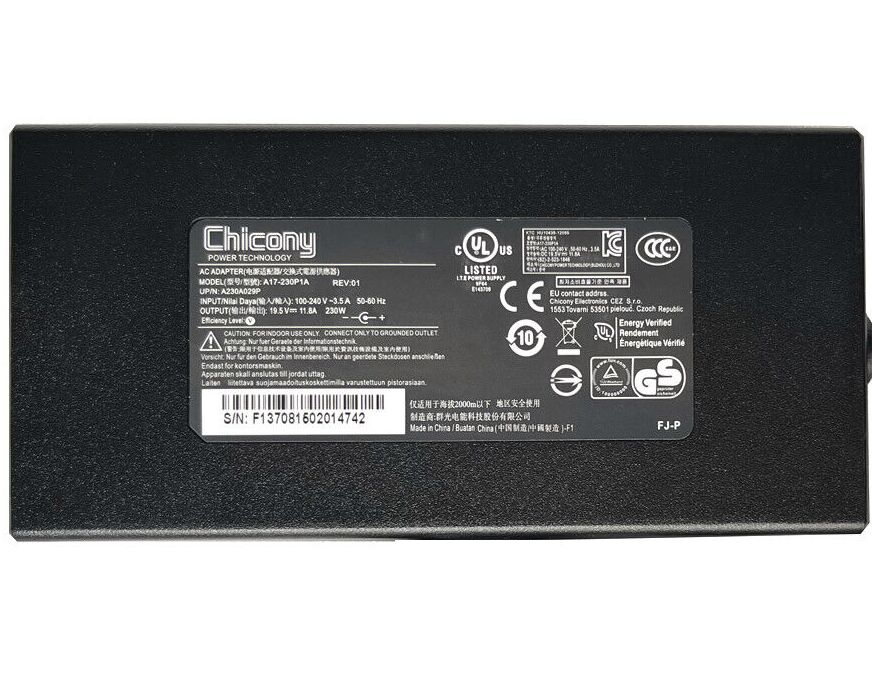 Originale 19.5V 11.8A 230W 230W Acer Predator PT315-53-70RT Alimentatore Adattatore + Cavo Originale 19.5V 11.8A 230W 230W Acer Predator PT315-53-70RT Alimentatore Adattatore + Cavo