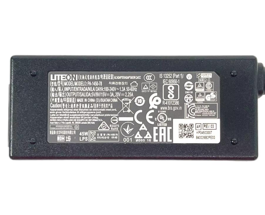 Originale 45W USB-C Acer AK.045AP.080 Alimentatore Adattatore + Cavo Originale 45W USB-C Acer AK.045AP.080 Alimentatore Adattatore + Cavo