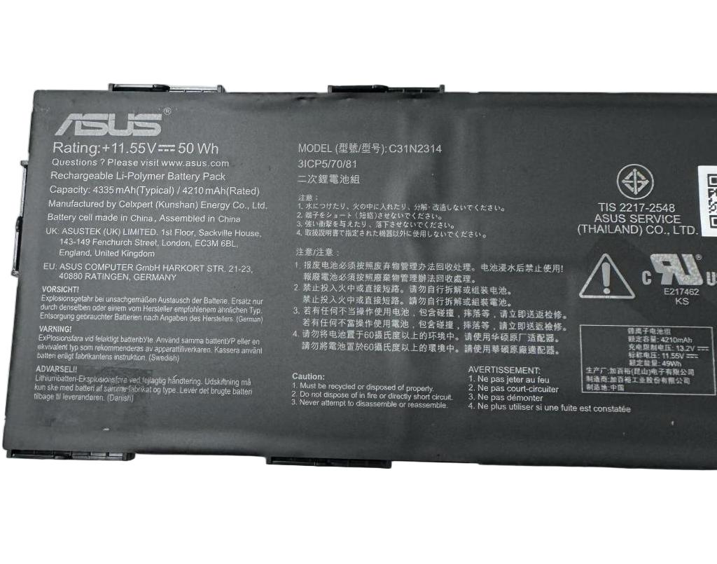 Originale 4210mAh 50Wh Asus C31N2314 Batteria Originale 4210mAh 50Wh Asus C31N2314 Batteria
