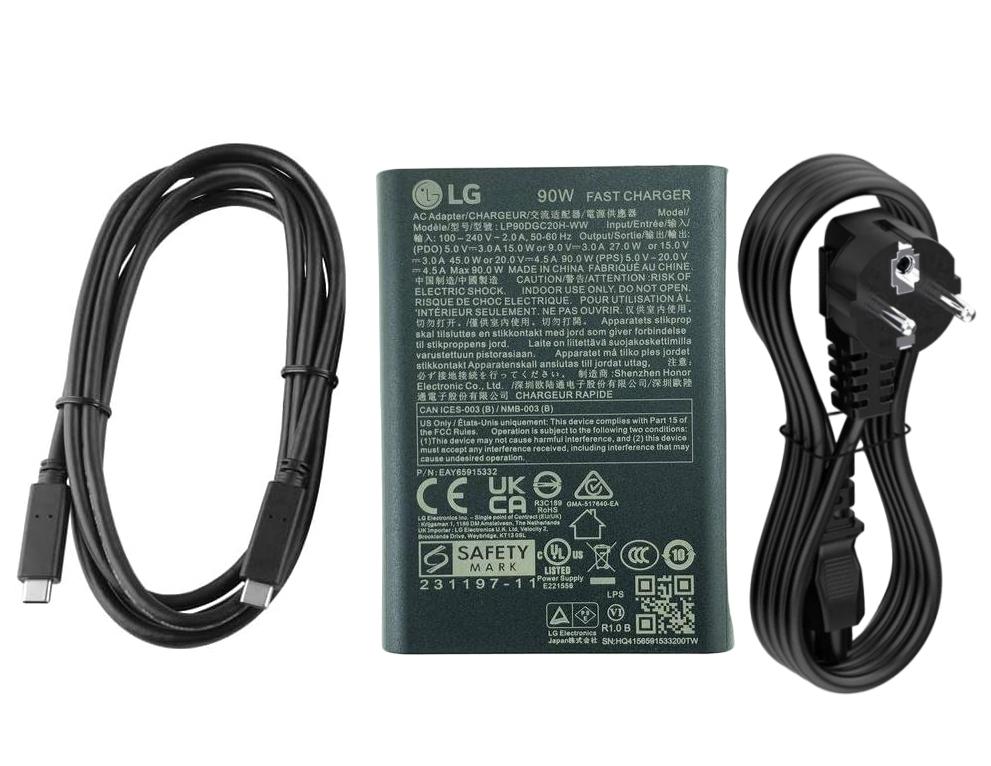 Originale 90W Type-C LG 34WP85CN-B UltraWide Monitor Alimentatore Adattatore + Cavo