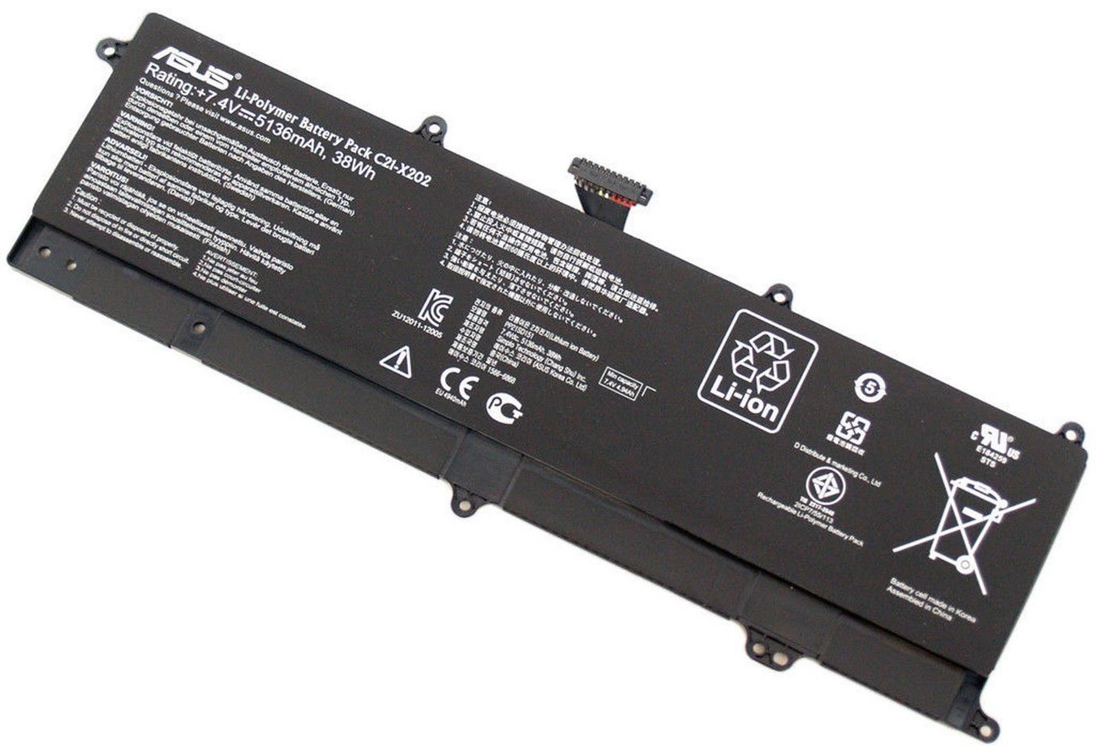 Originale 38Wh 5136mAh Asus F202E-CT028H Batteria