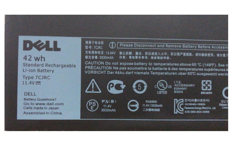 Originale 42Wh 3530mAh Dell 7CJRC Batteria Originale 42Wh 3530mAh Dell 7CJRC Batteria