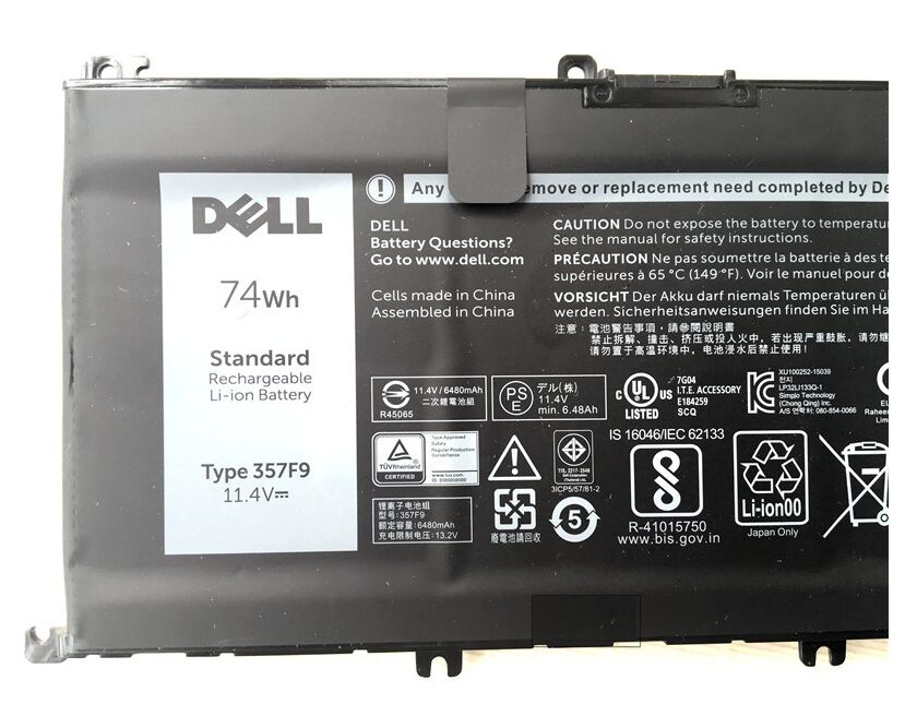 Originale 74Whr 6400mAh 6 Cell Dell 71JF4 Batteria Originale 74Whr 6400mAh 6 Cell Dell 71JF4 Batteria