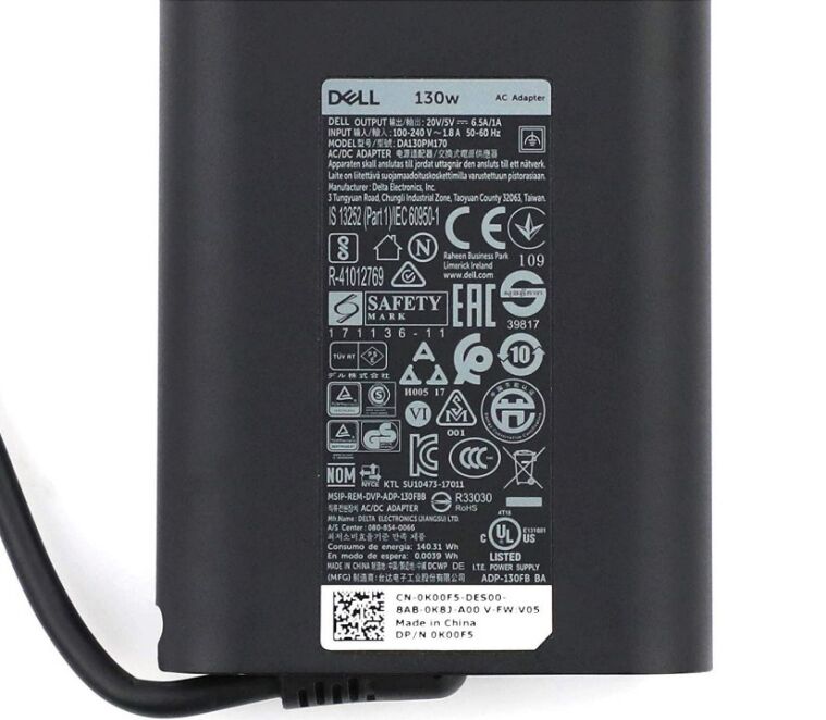 Originale 130W USB-C Dell Precision 5530 P2000 Alimentatore + Cavo Originale 130W USB-C Dell Precision 5530 P2000 Alimentatore + Cavo