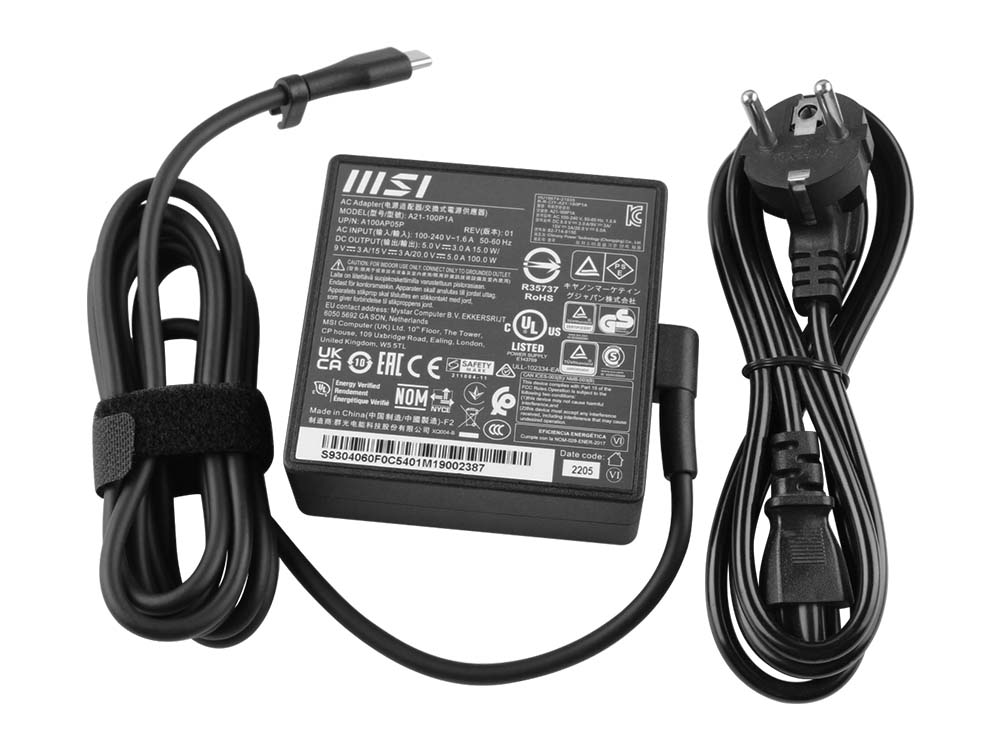 Originale 100W USB-C Acer Swift Go 14 SFG14-73T-78YK Alimentatore Adattatore + Cavo