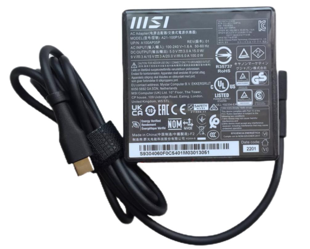 Originale 100W USB-C Acer Swift Go 16 SFG16-72T-57PH Alimentatore Adattatore + Cavo Originale 100W USB-C Acer Swift Go 16 SFG16-72T-57PH Alimentatore Adattatore + Cavo