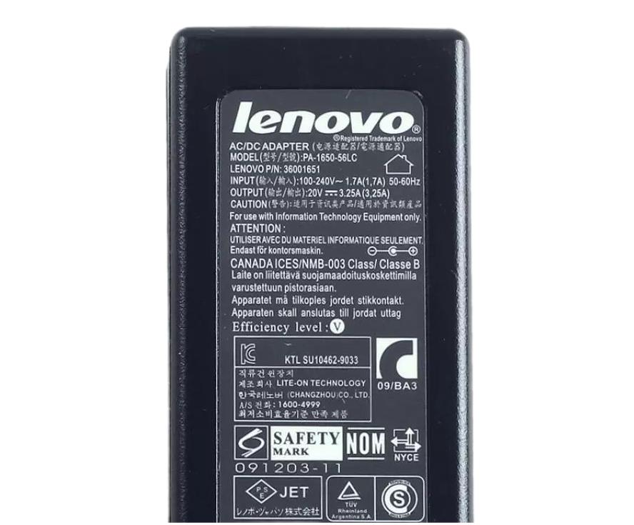 Originale 65W Lenovo 36001792 36001646 Adattatore + Cavo Originale 65W Lenovo 36001792 36001646 Adattatore + Cavo